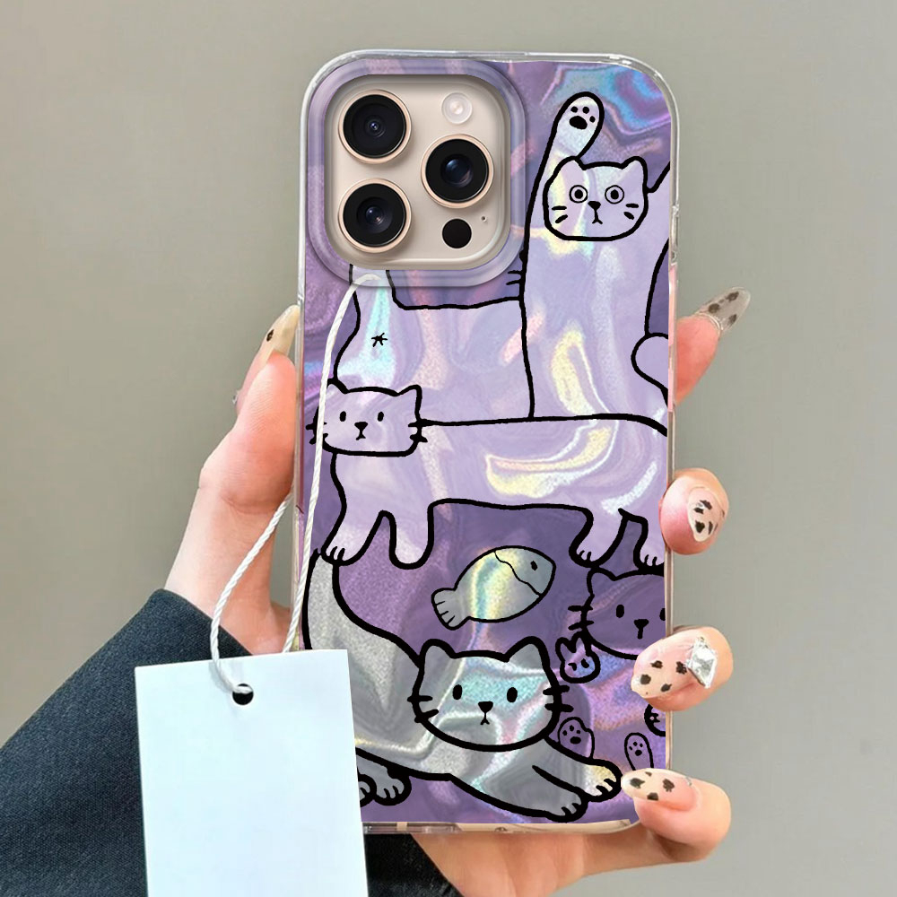 Mor Çizgi Kedi Balık Su Doku t - Apple Iphone 15 Pro Max incelemesi ve fiyatı